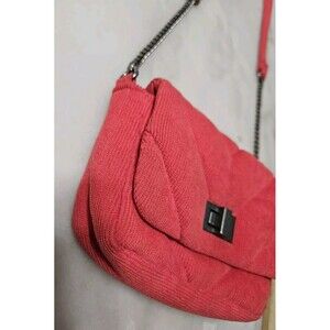 Art Class Girls Burgundy Red Quilted Velvet Turnlock Crossbody Bag with Chain